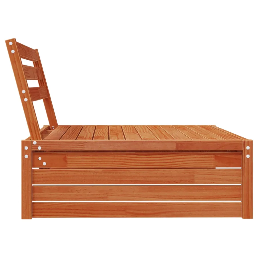 Sofa de jardin milieu Bois de Pin Massif Brun Ciré - 4