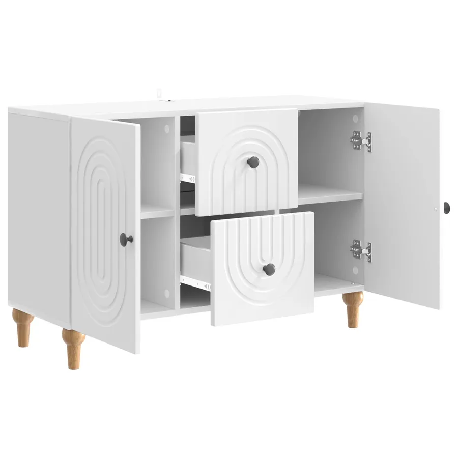 Meuble TV Blanc brillant 89 x 34,5 x 60 cm Bois d'ingénierie - 5