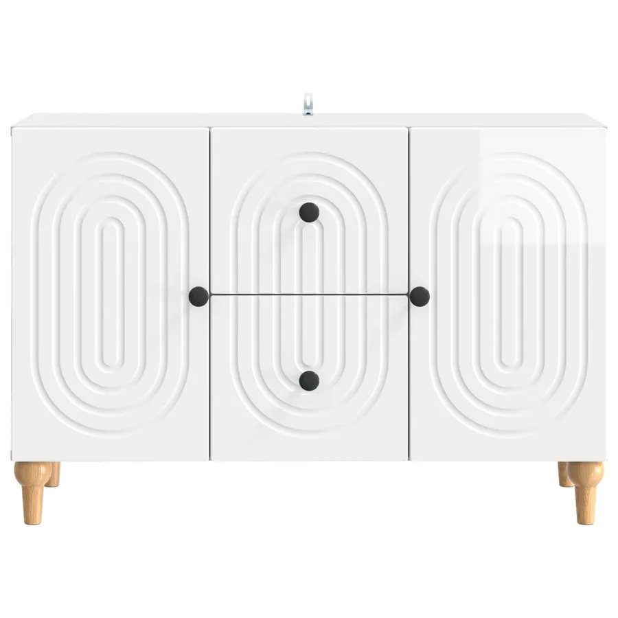 Meuble TV Blanc brillant 89 x 34,5 x 60 cm Bois d'ingénierie - 6