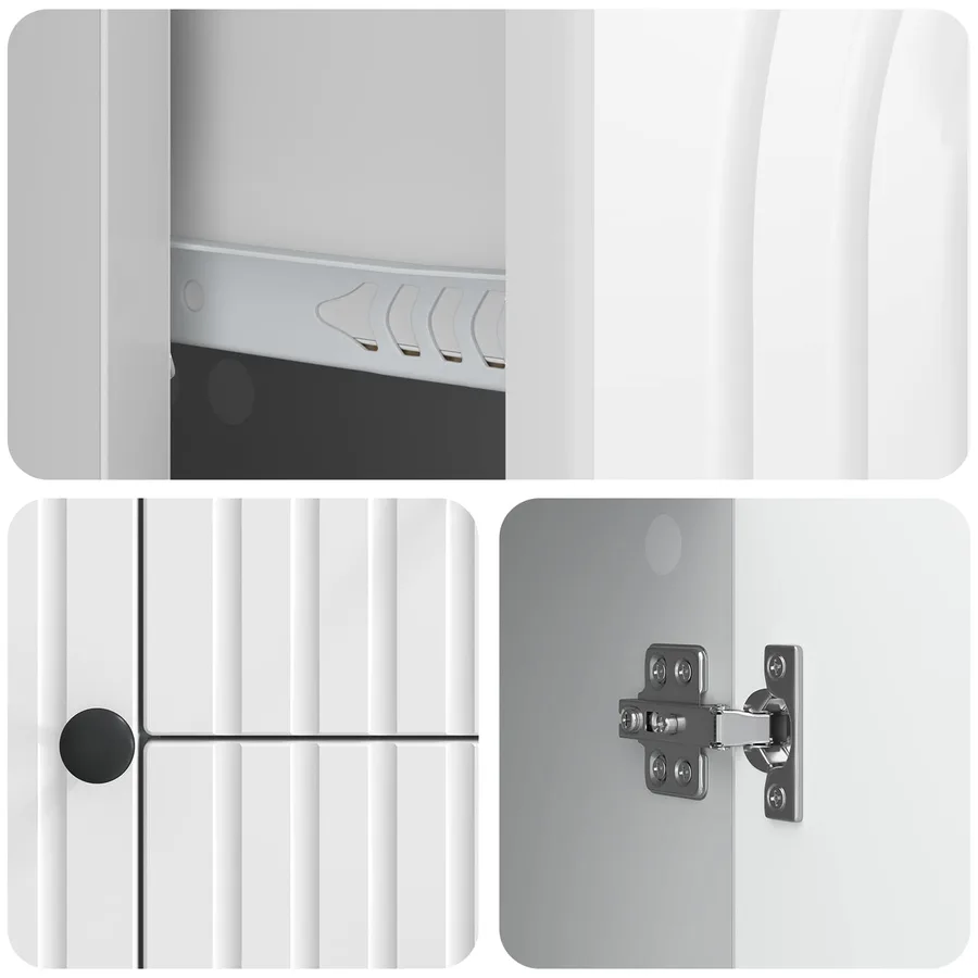 Meuble TV Blanc brillant 89 x 34,5 x 60 cm Bois d'ingénierie - 9