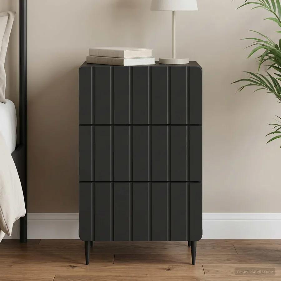 Cabinet de chevet Noir 43 x 41 x 68 cm Bois d'ingénierie