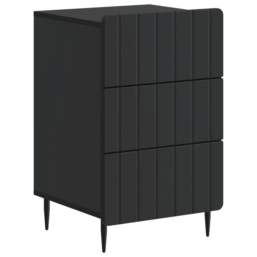 Cabinet de chevet Noir 43 x 41 x 68 cm Bois d'ingénierie - 2