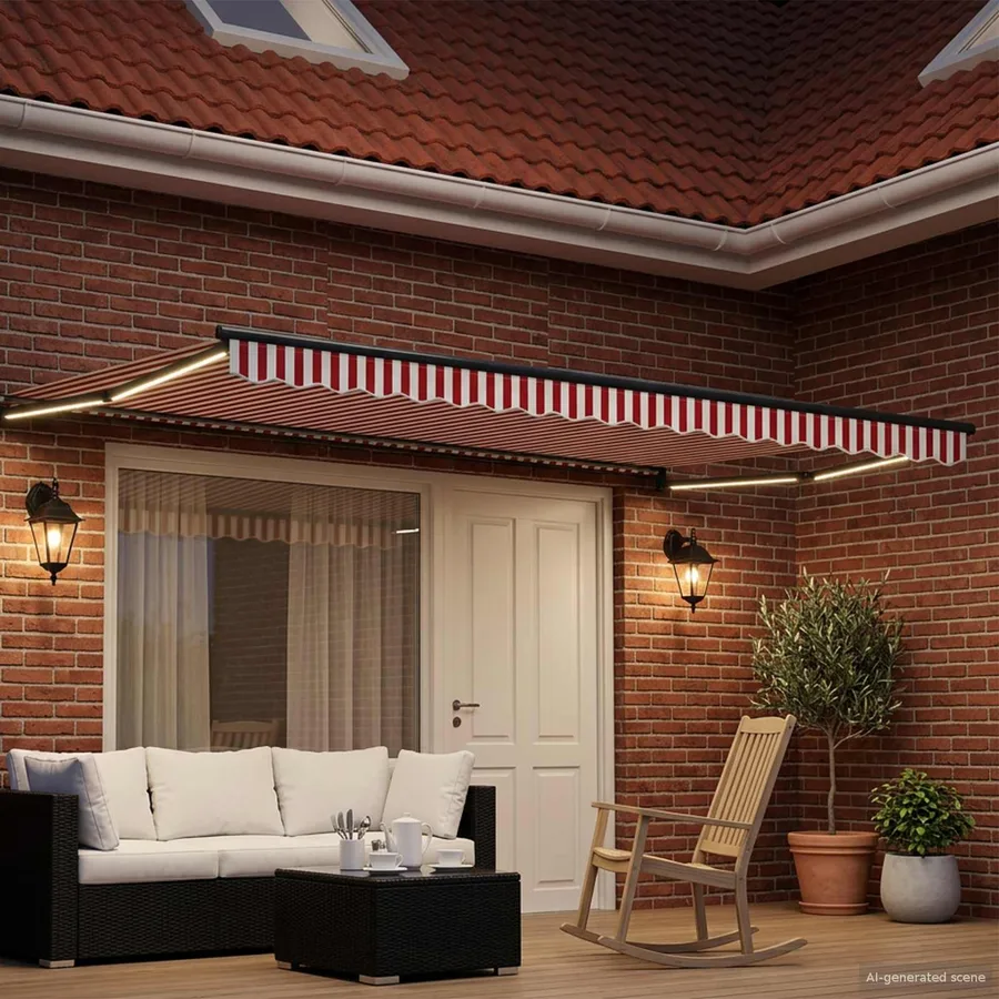 Store rétractable manuel avec LEDs 4 × 3 m - 3