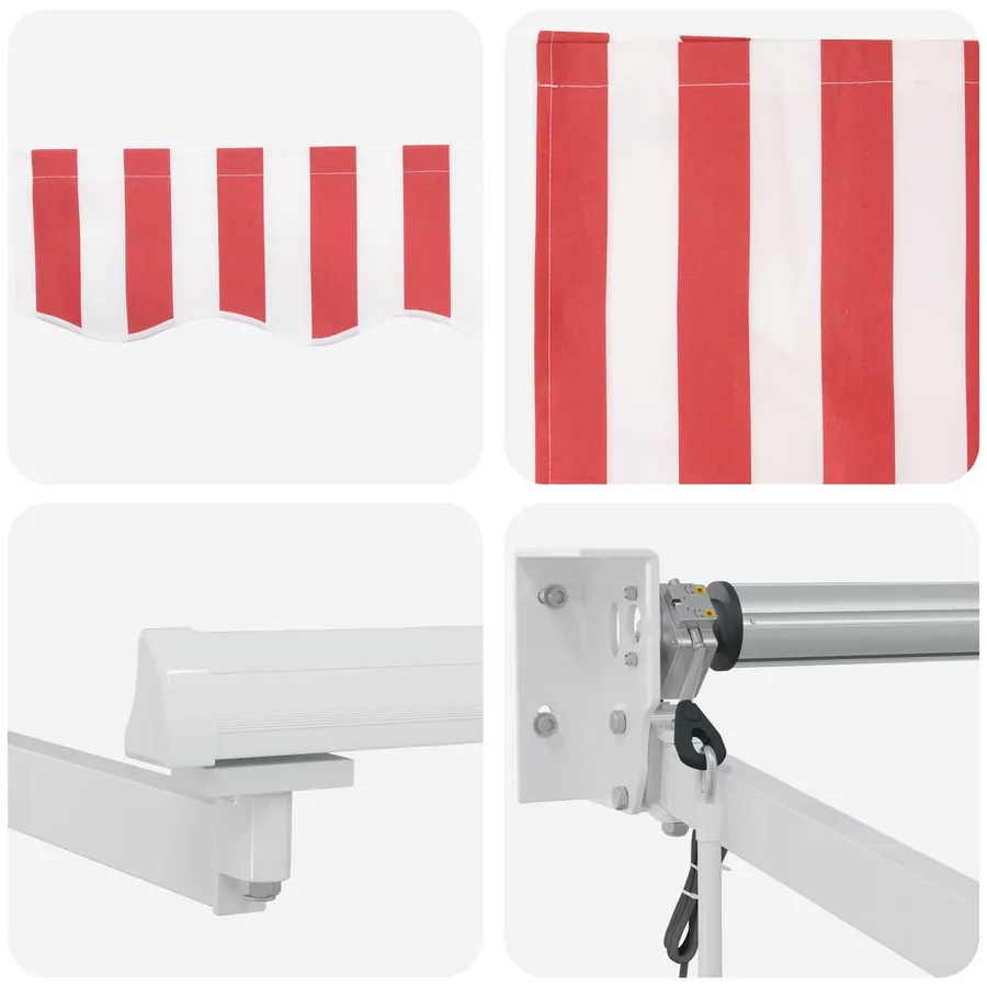 Auvent rétractable électrique Rouge et Blanc 4 × 3 m - 7