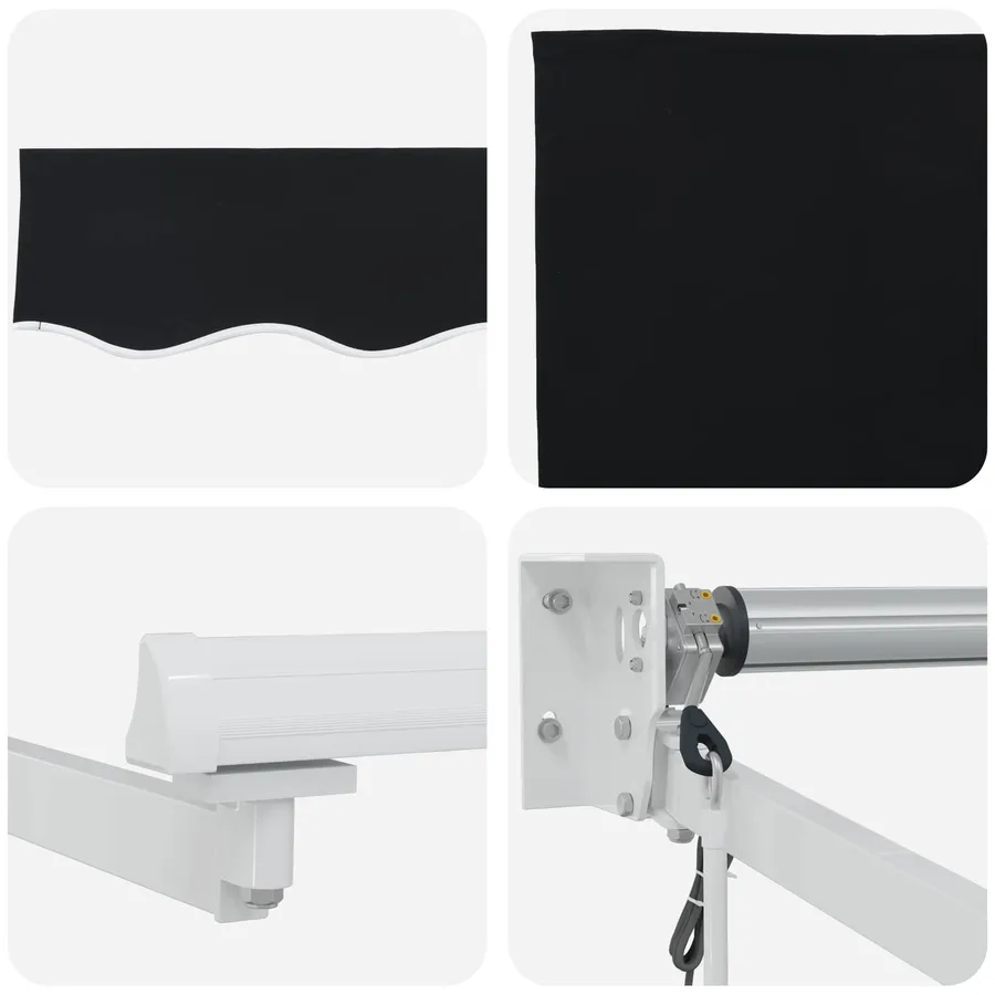 Auvent rétractable électrique Noir et Blanc 4 × 3 m - 7