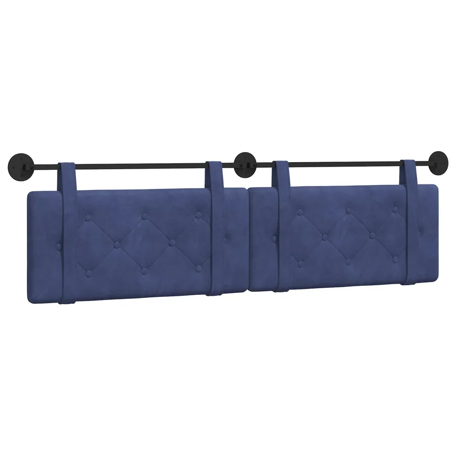 Tête de lit suspendue Bleu police Velours - 2