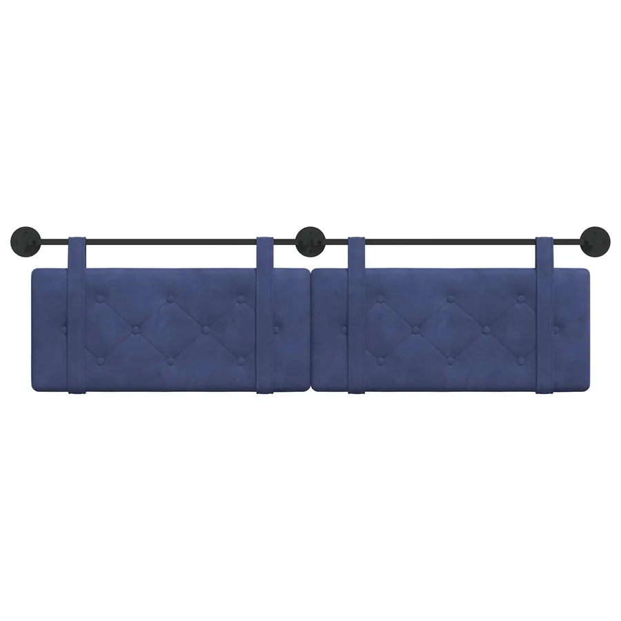 Tête de lit suspendue Bleu police Velours - 5