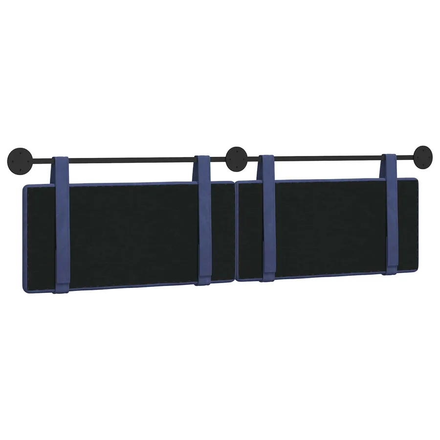 Tête de lit suspendue Bleu police Velours - 7