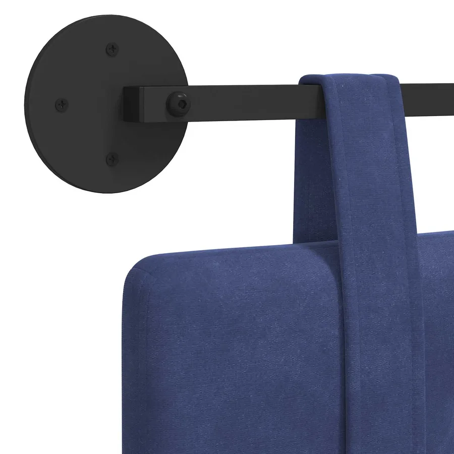 Tête de lit suspendue Bleu police Velours - 9