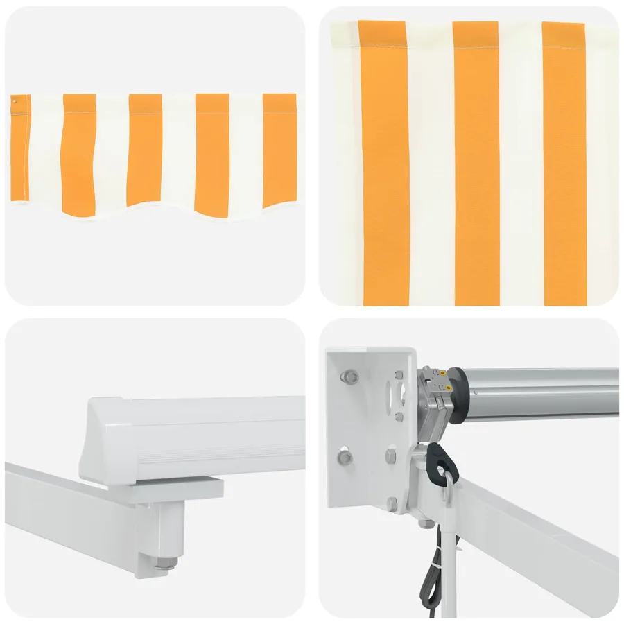 Auvent rétractable électrique Jaune et blanc 4,5 × 3 m - 7