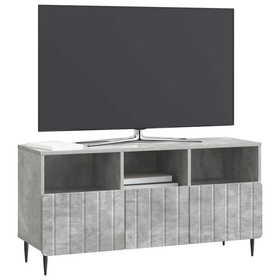 Meuble TV Gris béton 102 x 34,5 x 50 cm Bois d'ingénierie - 3