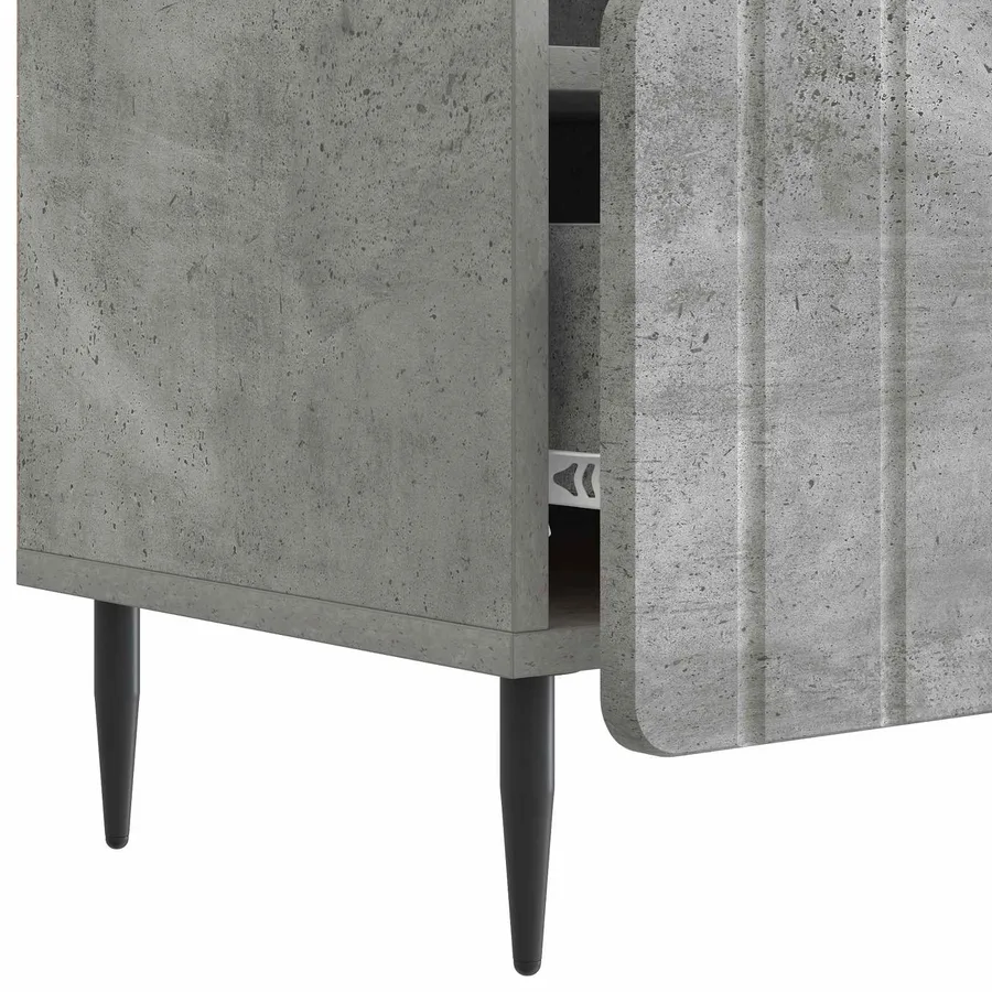 Meuble TV Gris béton 102 x 34,5 x 50 cm Bois d'ingénierie - 9