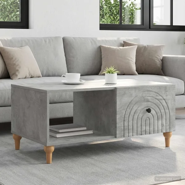 Table basse Gris béton 90 x 50 x 40 cm Bois d'ingénierie