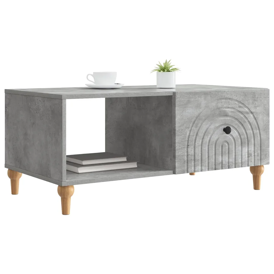 Table basse Gris béton 90 x 50 x 40 cm Bois d'ingénierie - 3
