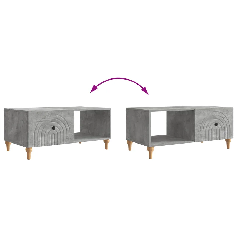 Table basse Gris béton 90 x 50 x 40 cm Bois d'ingénierie - 8