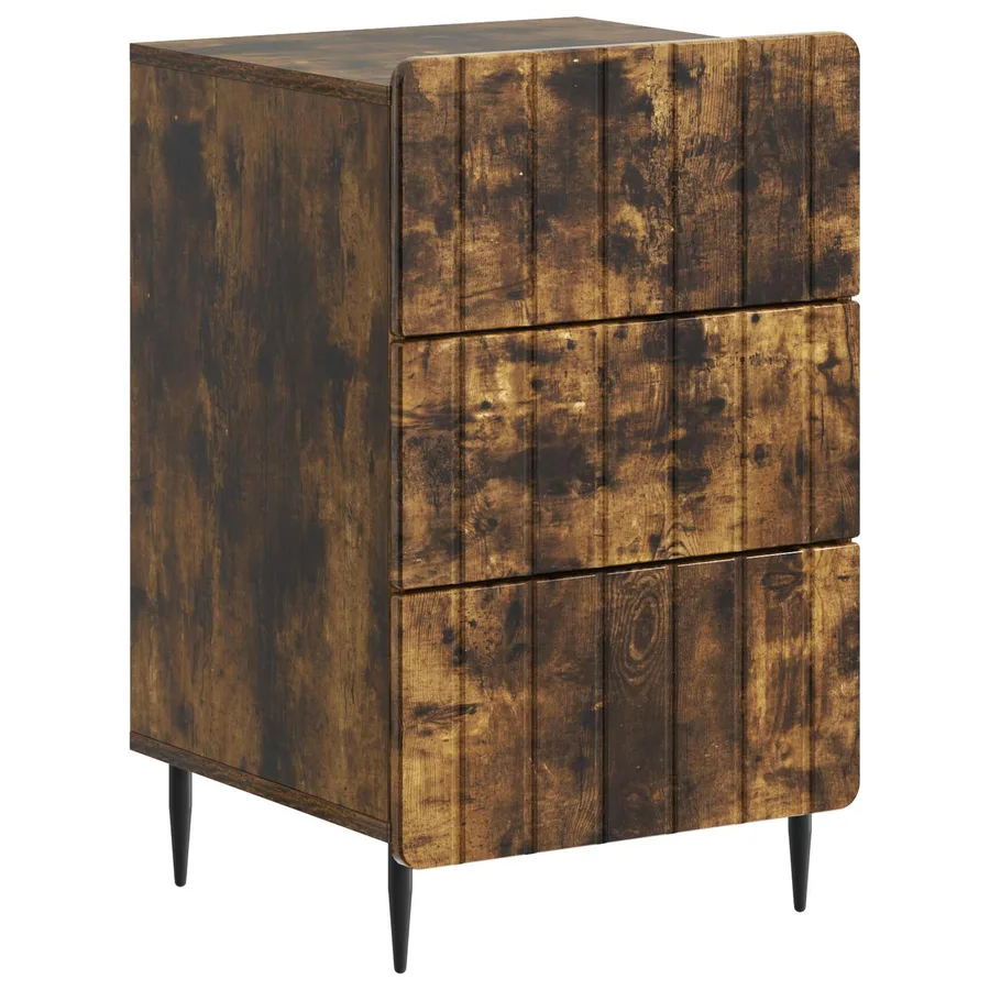 Cabinet de chevet Chêne fumé 43 x 41 x 68 cm Bois d'ingénierie - 2