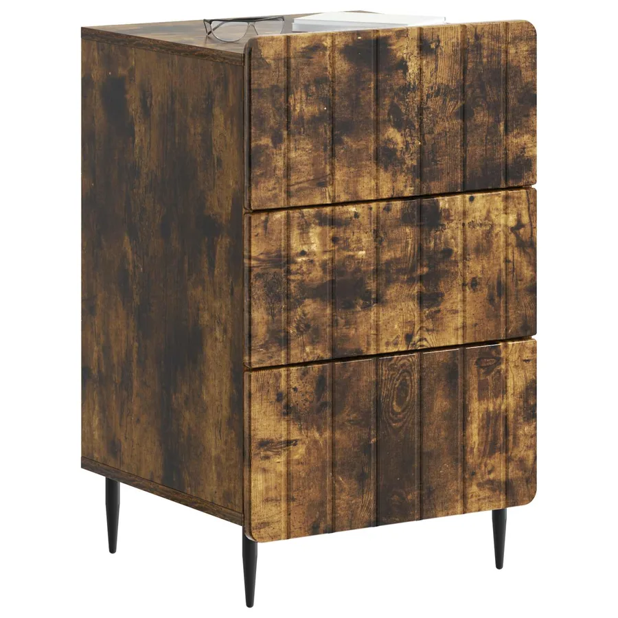 Cabinet de chevet Chêne fumé 43 x 41 x 68 cm Bois d'ingénierie - 3