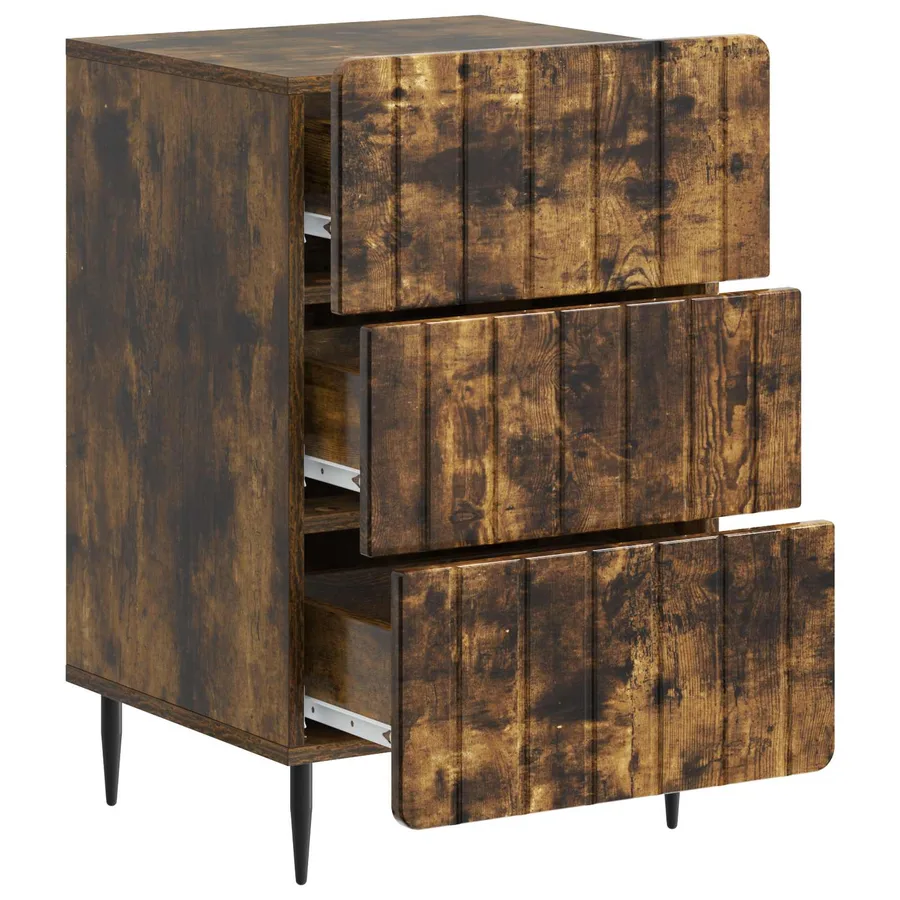 Cabinet de chevet Chêne fumé 43 x 41 x 68 cm Bois d'ingénierie - 4
