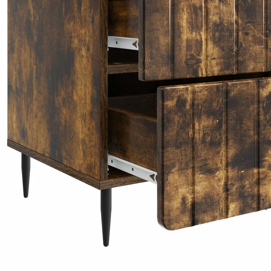 Cabinet de chevet Chêne fumé 43 x 41 x 68 cm Bois d'ingénierie - 9