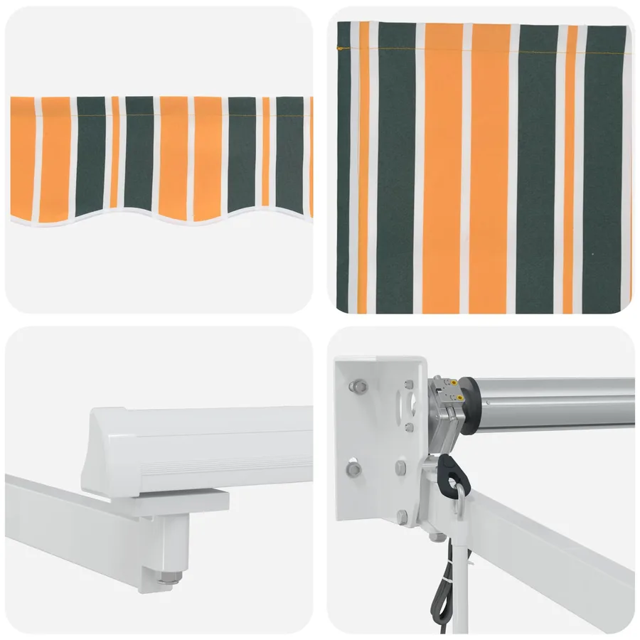 Auvent rétractable électrique Vert, Jaune, Blanc 4,5 × 3 m - 7