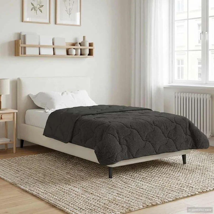 Duvet d'été simple Matelassé Anthracite 140 x 220 cm - 4