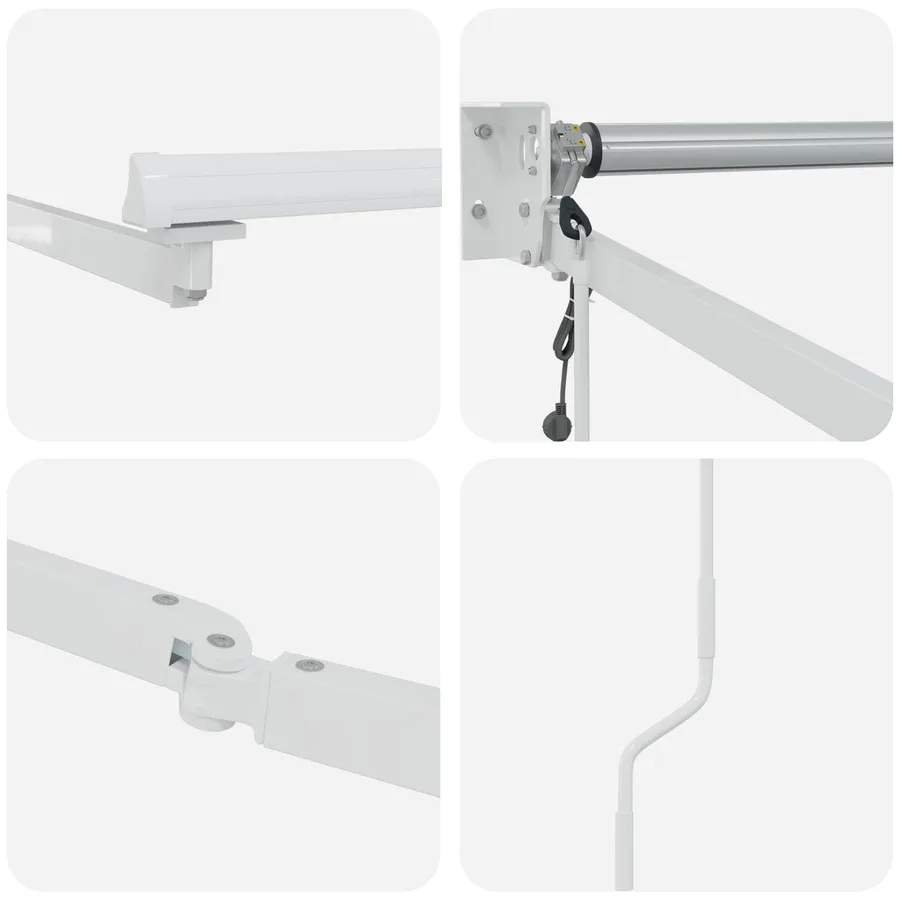 Cadre de store rétractable électrique Blanc 2,5 x 2 m Aluminium - 6