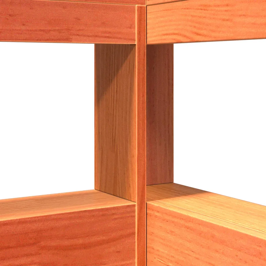 Lit Bibliothèque avec stockage 2 pcs Cire marron 200 x 160 cm - 10