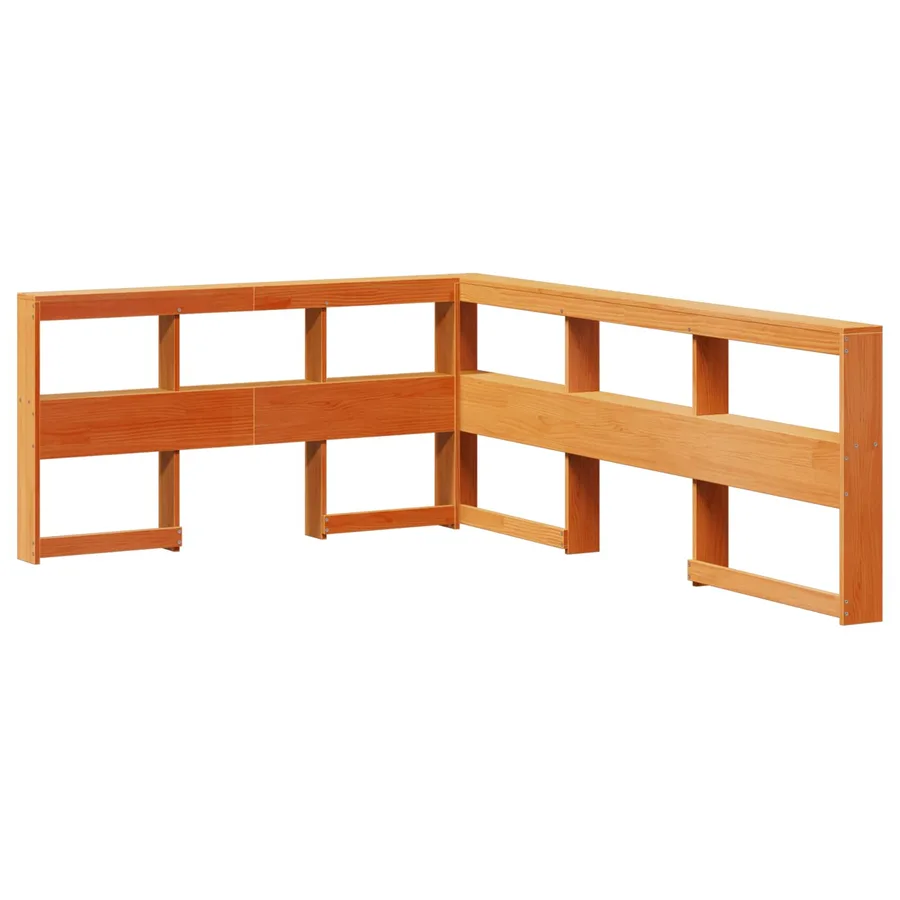 Lit Bibliothèque avec stockage 2 pcs Cire marron 200 x 160 cm - 3