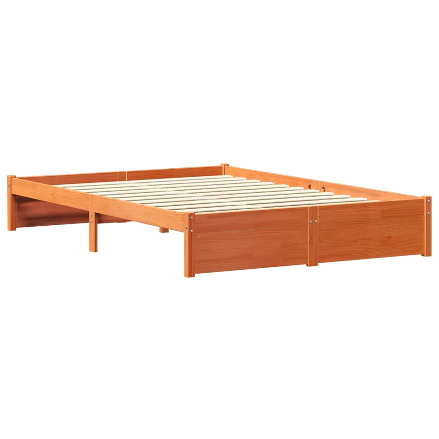 Lit Bibliothèque avec stockage 2 pcs Cire marron 200 x 160 cm - 4