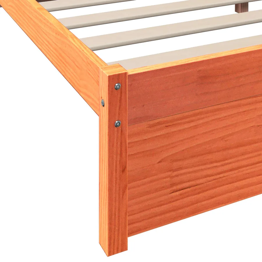 Lit Bibliothèque avec stockage 2 pcs Cire marron 200 x 160 cm - 9