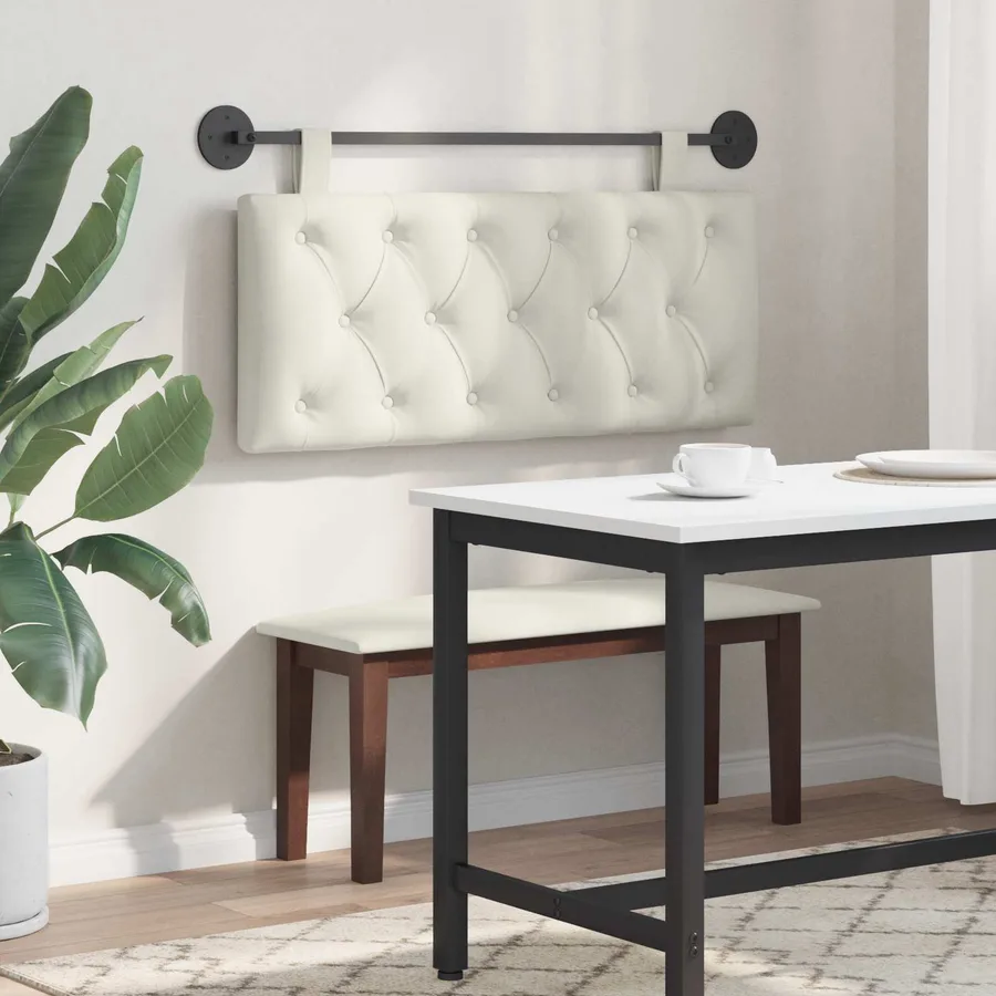 Tête de lit suspendue Avec lumière LED Crème Velours - 4