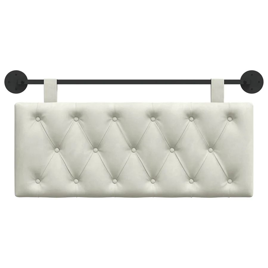 Tête de lit suspendue Avec lumière LED Crème Velours - 5