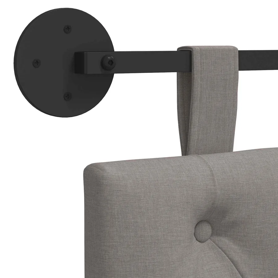Tête de lit suspendue Taupe Tissu - 9