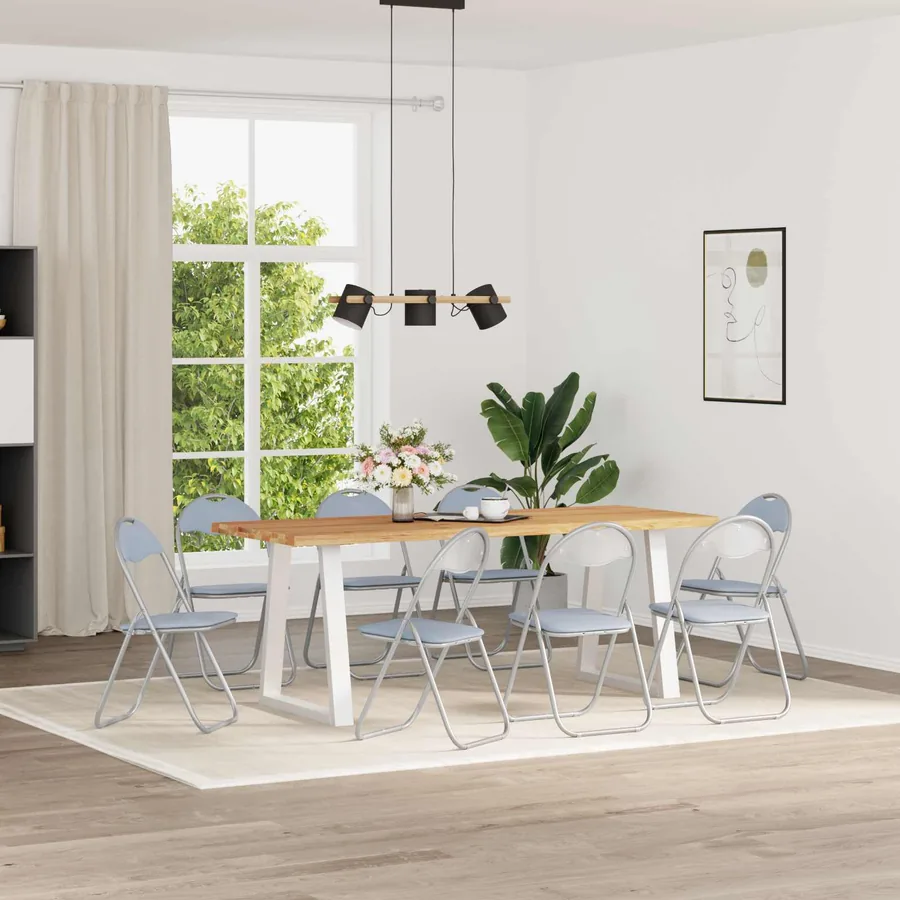 Chaise pliante 8 pcs Gris 48 x 43,5 x 81 cm Simili cuir