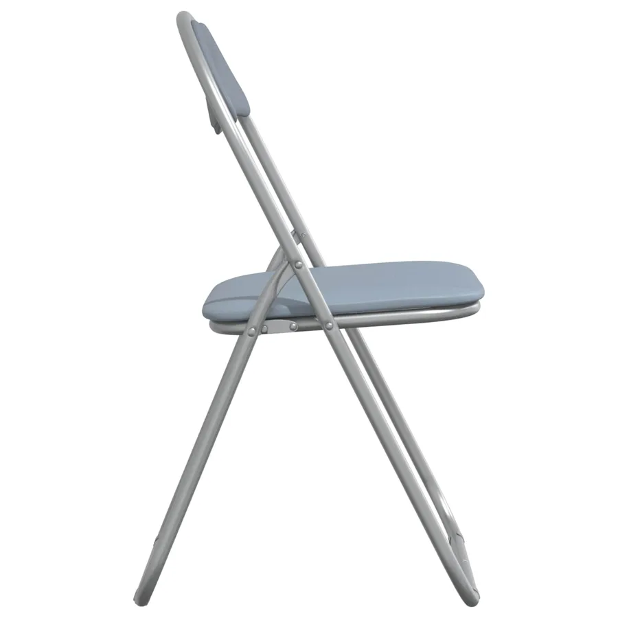 Chaise pliante 8 pcs Gris 48 x 43,5 x 81 cm Simili cuir - 6