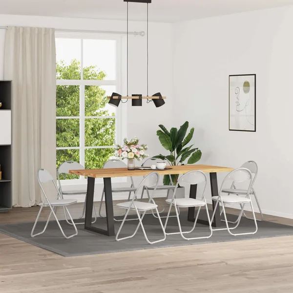 Chaise pliante 8 pcs Blanc et Gris 48 x 43,5 x 81 cm