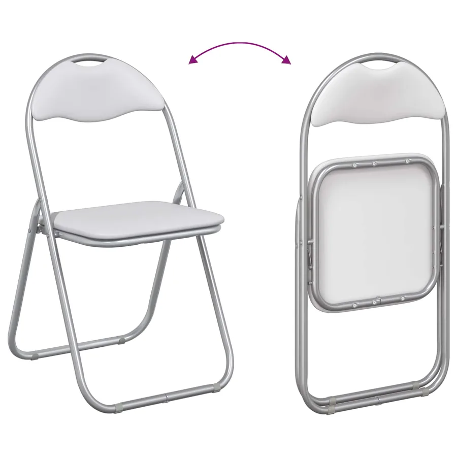 Chaise pliante 8 pcs Blanc et Gris 48 x 43,5 x 81 cm - 11