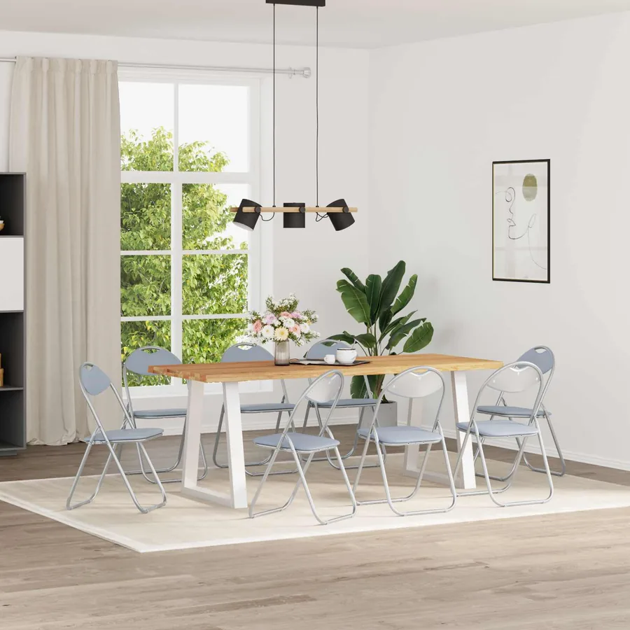 Chaise pliante 8 pcs Gris 48 x 43,5 x 81 cm Simili cuir