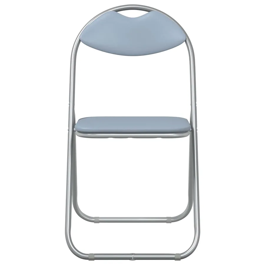 Chaise pliante 8 pcs Gris 48 x 43,5 x 81 cm Simili cuir - 5