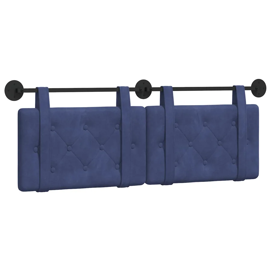 Tête de lit suspendue Bleu police Velours - 2