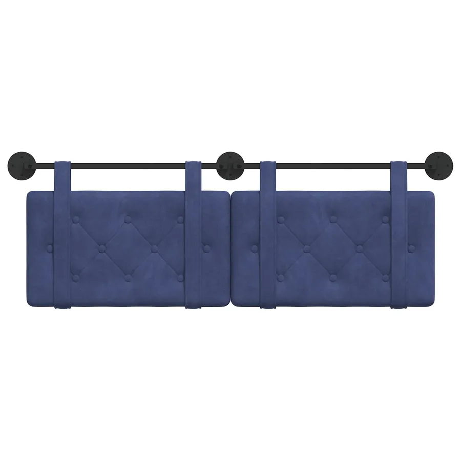 Tête de lit suspendue Bleu police Velours - 5