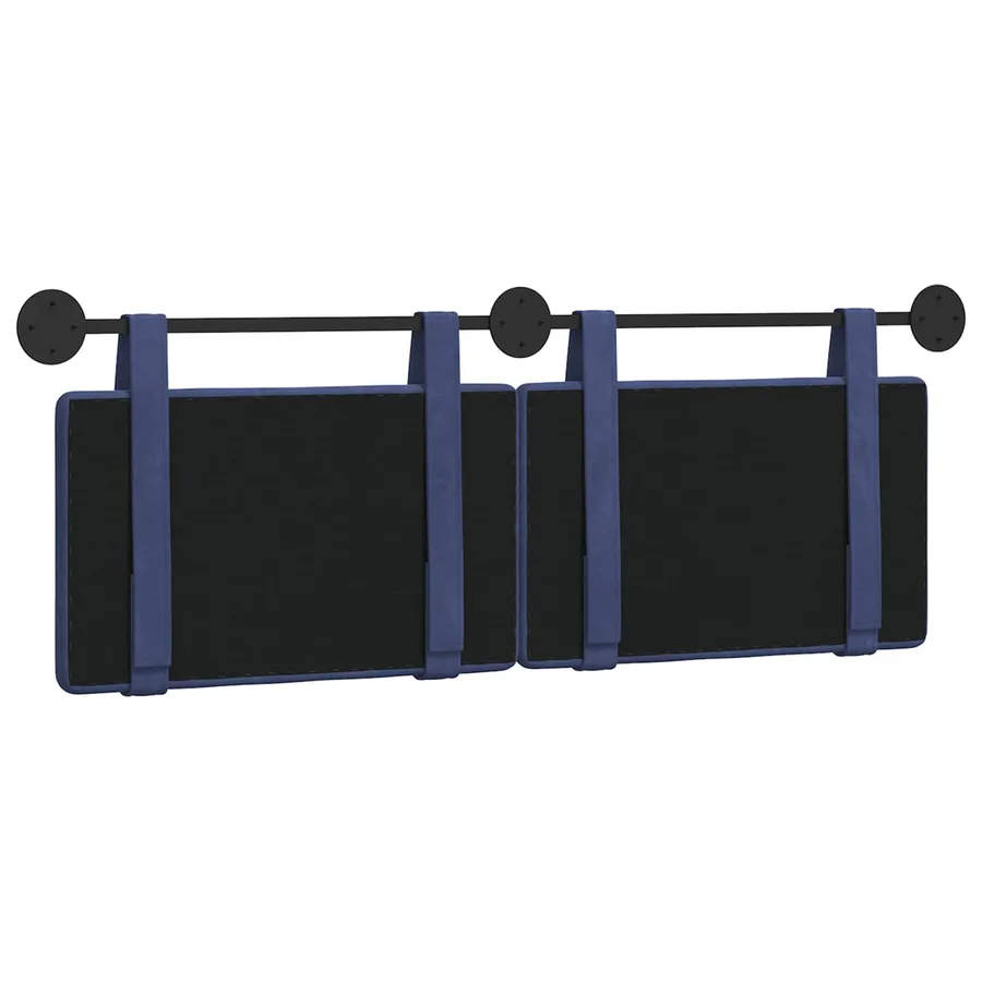 Tête de lit suspendue Bleu police Velours - 7