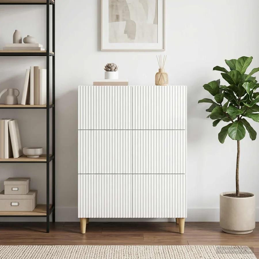 Armoire à tiroirs Blanc brillant 66 x 34,5 x 90 cm