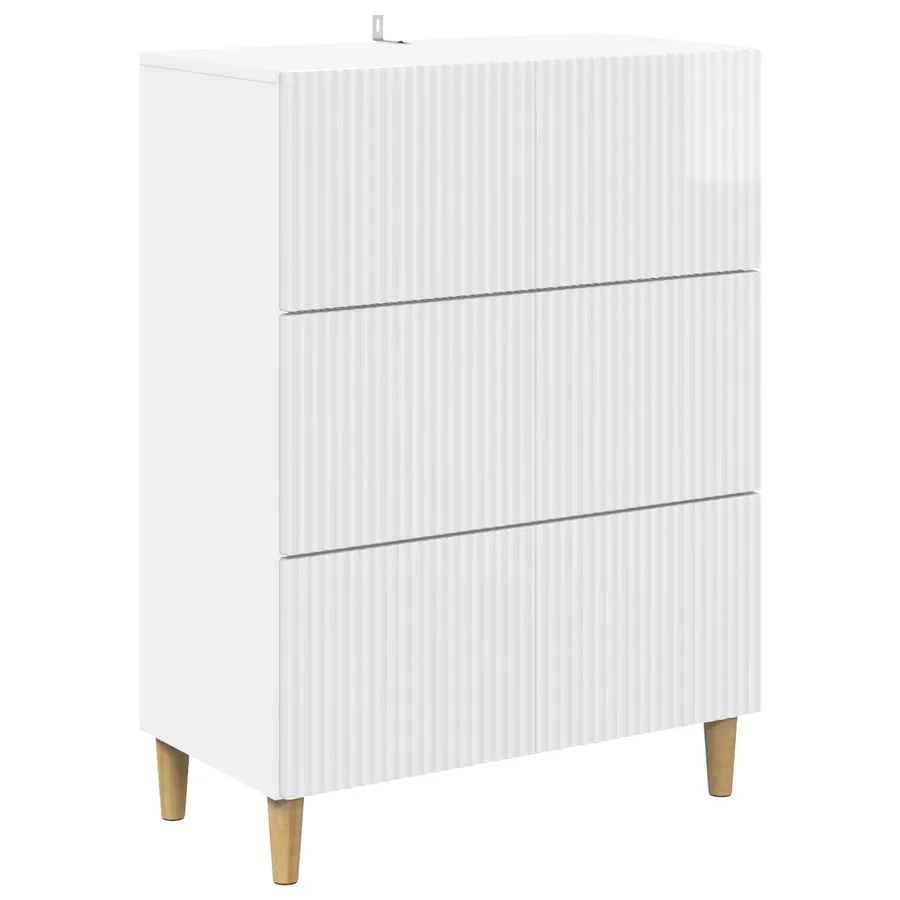 Armoire à tiroirs Blanc brillant 66 x 34,5 x 90 cm - 2