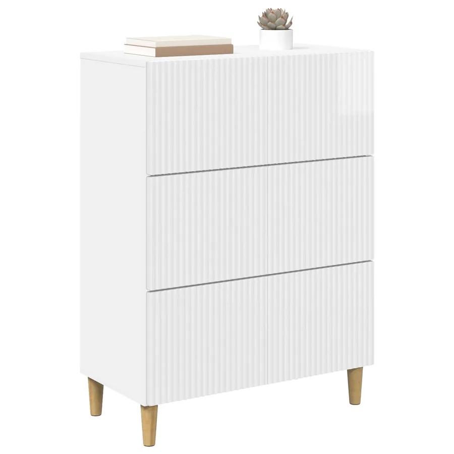 Armoire à tiroirs Blanc brillant 66 x 34,5 x 90 cm - 3