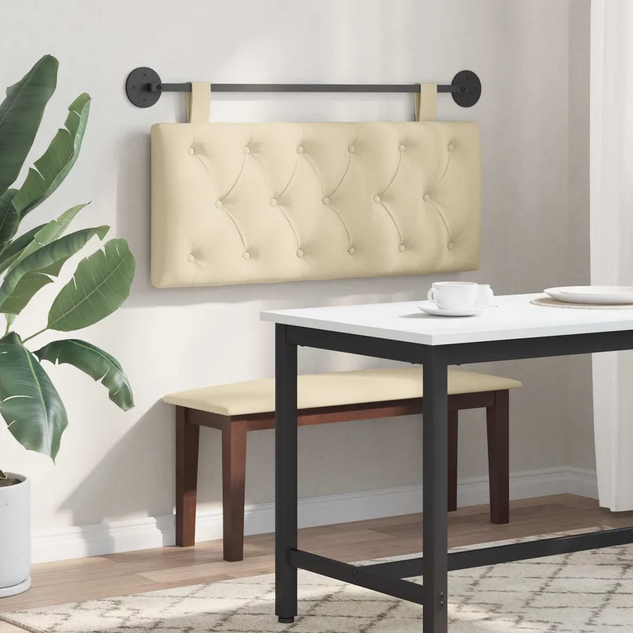 Tête de lit suspendue Crème Tissu - 4