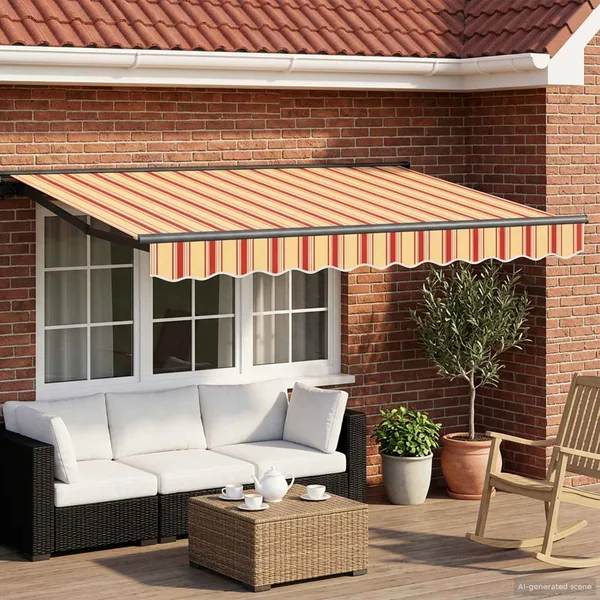 Cadre de store manuel avec LEDs 3,5 x 2,5 m