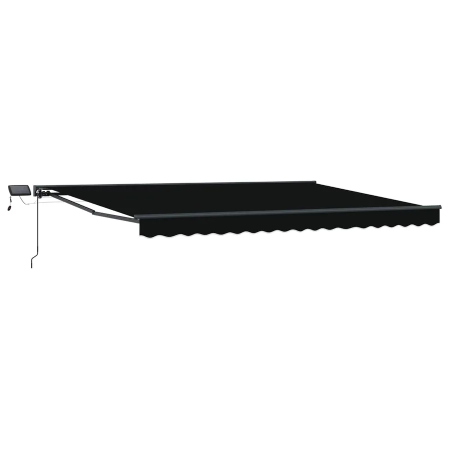 Cadre de store manuel avec LEDs Noir et anthracite 4 × 3 m - 2