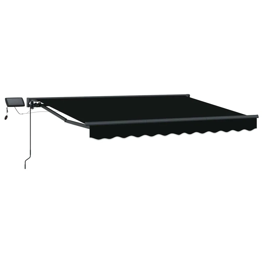 Cadre de store manuel avec LEDs Noir et anthracite 3 x 2,5 m - 2