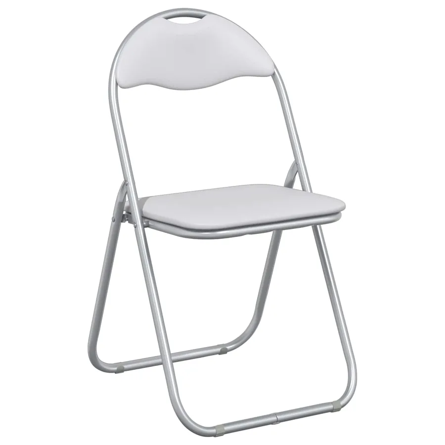 Chaise pliante 2 pcs Blanc et Gris 48 x 43,5 x 81 cm - 4